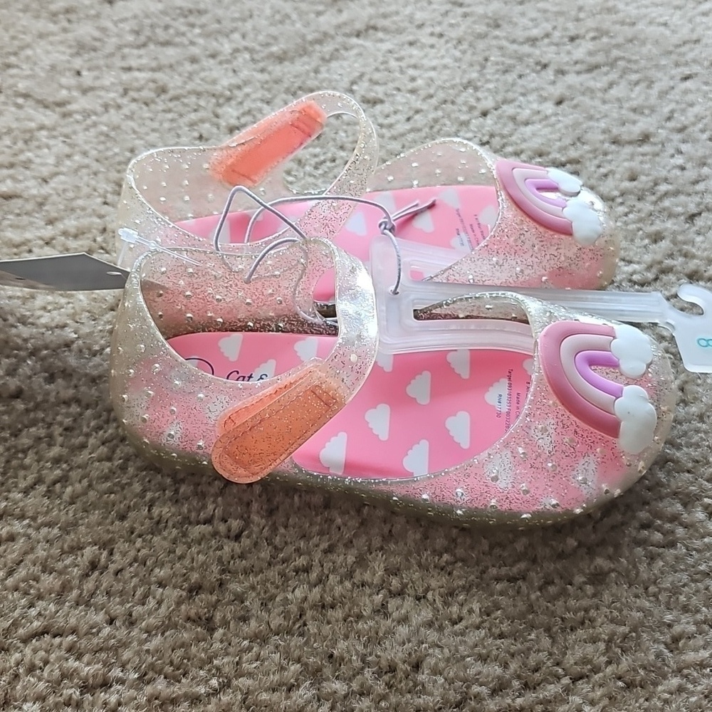 Toddler Girls Hydee Rainbow Glitter Jelly Sandals Size 8